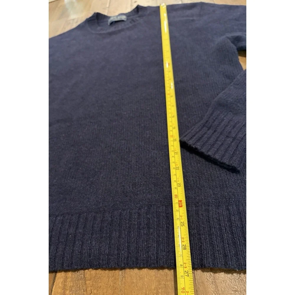 Vintage Robert Bruce Sweater Mens Large Blue Crewneck Made in USA Wool Blend - Picture 7 of 8